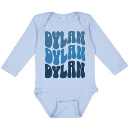 TATY Kids Wavy Dylan Long Sleeve Baby Infant One Piece Bodysuit 12 Months Light Blue