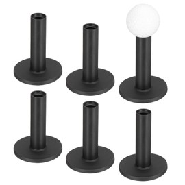 TIXIPEM 2.76IN Rubber Golf Tees [6PCS] - Flexible Stable Ball Holder Use for Home & Outdoor & Indoor Tall Training Driving Range - [Black] Hitting Mats