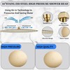 GGStudy High Pressure Round Brushed Gold Shower Head 16 Inches
