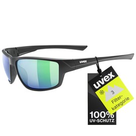 uvex Sportstyle 230 Sports Glasses for Men and Women Strong Protection Against Sun Radiation 100% UVA, B, C Protection - Matte Black - One Size