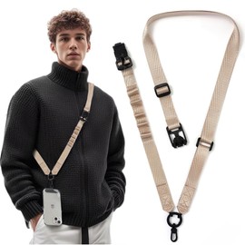 Turkalla Phone Lanyard,Adjustable Crossbody Phone Lanyard with Magnetic Buckle, Nylon Phone Strap with Patch for Most Phone (C)