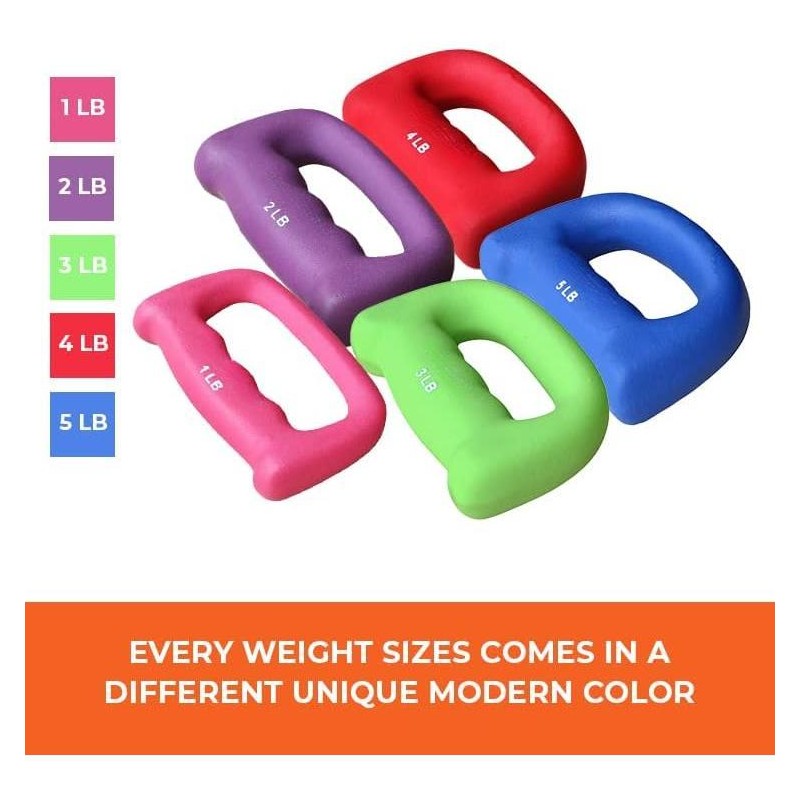 Set of 2 Hand Shaped Neoprene Exercise Workout Jogging Walking