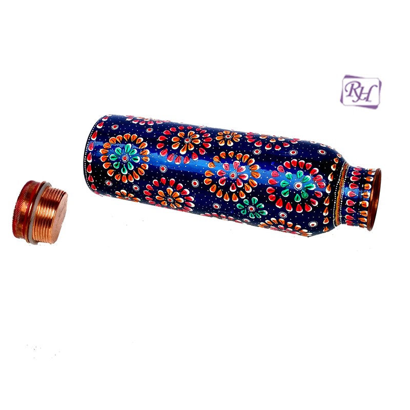 Rastogi Handicrafts Pure Copper Water Bottle for Ayurvedic Health Benefits