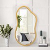 AAZZKANG Asymmetrical Small Mirror with Wooden Frame Irregular Decorative Wall