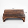 SINOBEST Low Wood Stool, Rectangular Bed Step Stool, Large Surface