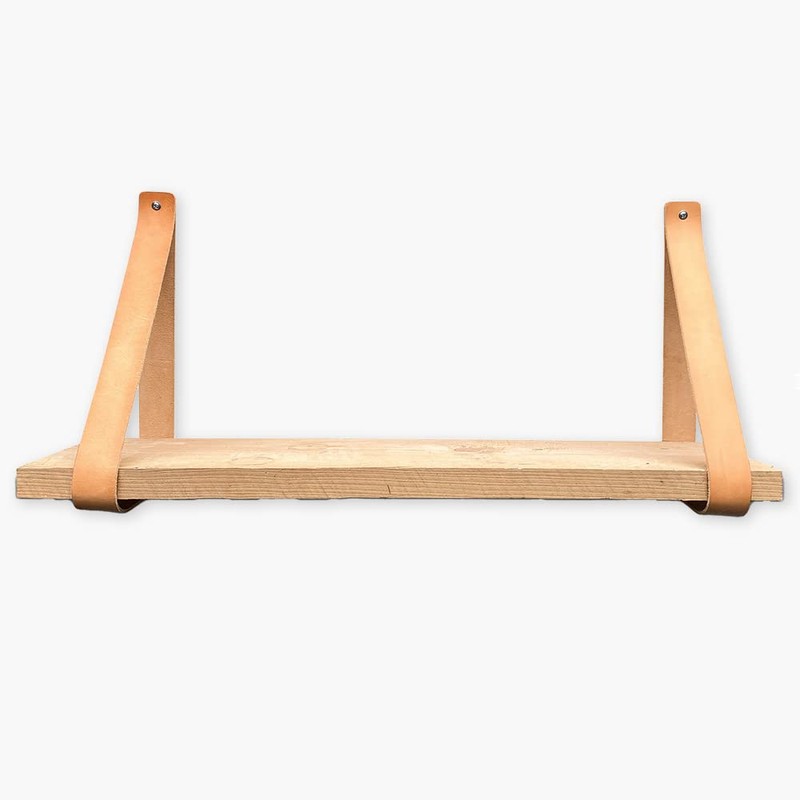 Brute Strength - Leather Shelf Brackets - Natural - Pack