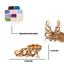 Novelty Blue-Ringed Octopus Hair claw clip，Funny Sea Creature Shape Acetate Hair Clip，Cute Acetate Hair accessories,New Big Claw Barrettes For Women. (Blue-Ringed)