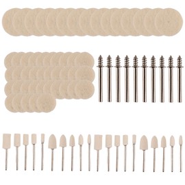 80/140PCS Polishing Kit for Dremel Buffing Wheels, Multi-Grit Wool Felt Polishing Pads for Metal Jewelry Bicycle - Includes Storage Box Dremel Accessories & Metal Polishing Kit with 1/8" Shank (80)