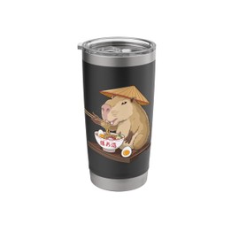 Capybara Devouring Ramen Noodles in a Kawaii Japanese Anime Stainless Steel Insulated Tumbler