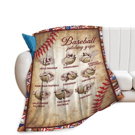 Baseball Blanket Soft Warm Cozy Sport Throw Blankets for Boys Girls Fuzzy Plush Blanket Lightweight Fleece Flannel Kid Adults Gift for Bed Couch Sofa 50"x40"