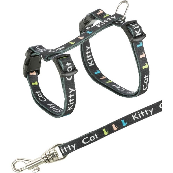 Trixie 4181 Set of Harness and Lead for Kittens / Small Cats Nylon 21 - 33 cm / 8 mm , Assorted Color