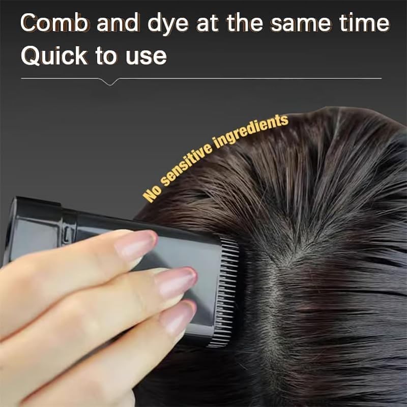 2-in-1 Hair Color Comb Waterproof Sweat-Proof Instant Gray Coverage,Portable Color