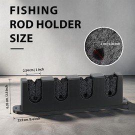 UNITACKLE Fishing Rod Holder Wall Mount, Vertical/Horizontal Fishing Rod Rack with EVA Foam Padding, 4 Rod Storage for Garage, Boat, Shed, Truck, Fishing Pole Stand Organizer,Fishing Gear Accessories