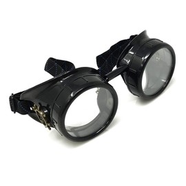 Steampunk Victorian Goggles Rave Glasses, Sleek and Stylish Industrial, Punk Clear Lenses