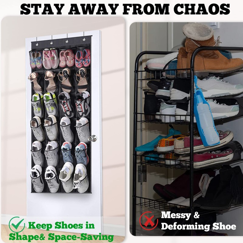 UESDU Hanging Shoe Storage, 24 Pockets Storage Bag for Shoes,