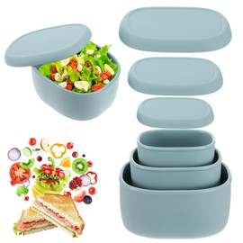 zisiueel Silicone Food Storage Containers Set of 3 Lunch Box Bento with Lids BPA Free Dishwasher Microwave Oven Freezer Safe (6.7oz, 10oz, 20oz) Green