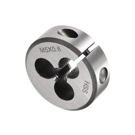 CoCud Metric Adjustable Round Die, M5 x 0.8, High Speed Steel (HSS) Thread Right Hand Threading Die - (Applications: for Processing External Threads for Metal Plastic)