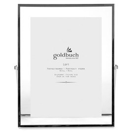goldbuch Bilderrahmen Loft aus Metall, Rahmen mit Aufsteller, Portraitrahmen für 1 Bild/Foto im 15x20 cm Format, Metallbilderrahmen ca. 19,7 x 24,7 x 1 cm, Frame Silber