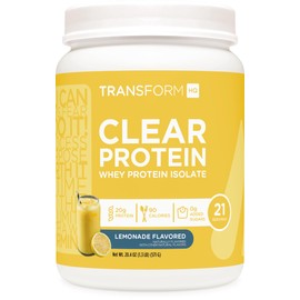 TransformHQ Clear Whey Protein Isolate (WPI) (Lemonade Flavored) 21 Servings - 20 Grams Protein Per Serving