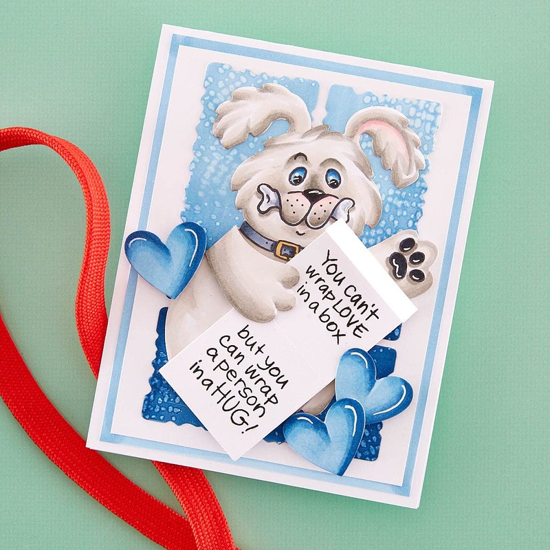 Spellbinders Stampendous Puppy Hugs Faces and Sentiments Clear Stamp Set