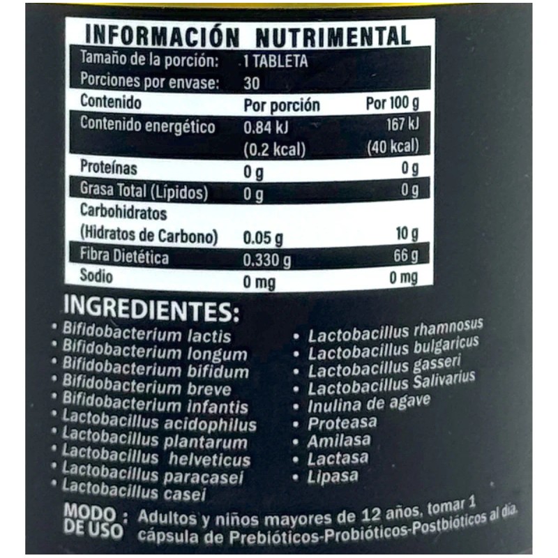 Prebióticos Probióticos Postbióticos 30 Tabletas Vitesa