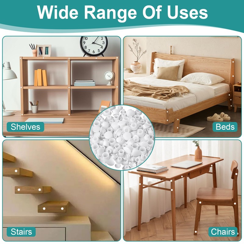 LHOEST 500 Pcs Toilet Screw Cover Caps, Round Screw Caps