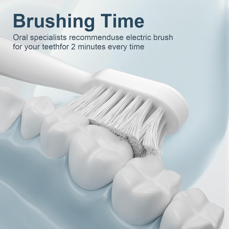 Electric Toothbrush Set with Drying & Sanitizing Holder, 8 Replacement