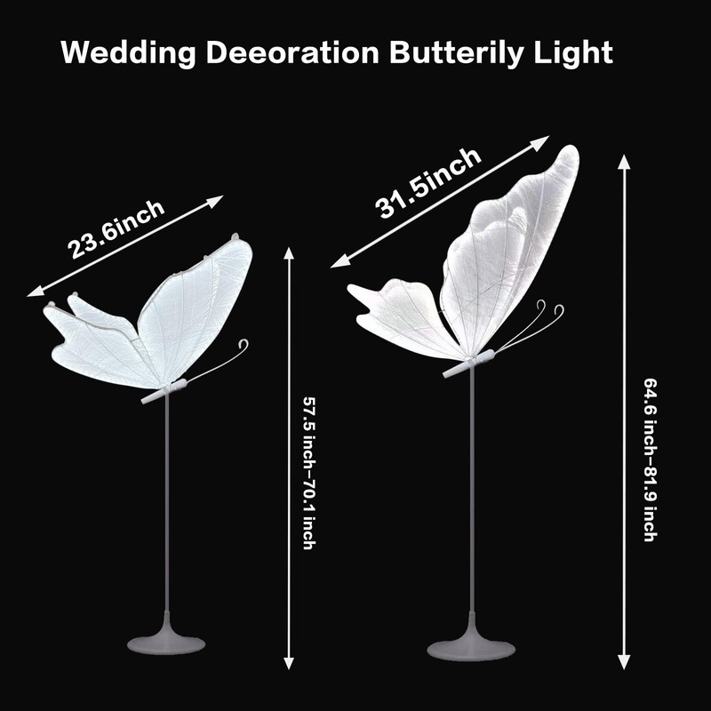 Wedding Butterfly Floor Lamp-Creative Butterfly Ceiling Lights Decoration, 23.6Inch Adjustable