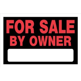 Hillman 839930 For Sale By Owner Sign with Space for Fill In, Black and Red Plastic, 8x12 Inches, 1-Sign