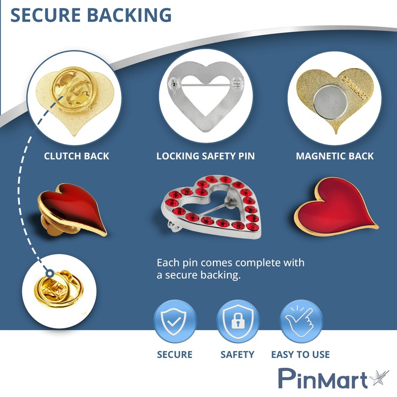PinMart Enamel Lapel Pin Candy Heart, 10 Pack