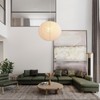 Fivemengo Large Rice Paper Pendant Light Kit, 20in White Globe