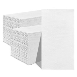 Jebblas - Toalla de mano de papel de 40 x 40 cm, servilletas blancas, papel desechable, súper suave y altamente absorbente, ideal para baño, fiestas, bodas, cenas, paquete de 100