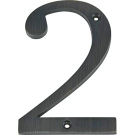 Distinctions 843242 4" Flush Mount Bronze House Number 2, 1 Count (Pack of 1)