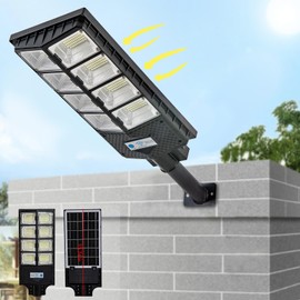 Viruhaka Solar Outdoor Lights,448LEDs Street Lights with 20000LM Hight Brightness, IP66 Waterproof Security Flood Light, Dusk to Dawn Solar Street Lights,for Exterior Wall, Patio, Yard, Deck, Garden
