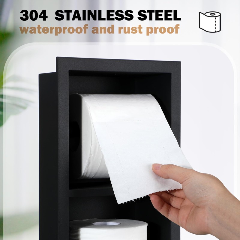 Honeydak 2 Pcs Recessed Toilet Paper Holder 304 Stainless Steel