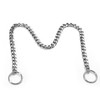 Collar plano de plata para perro, collar de perro deslizante