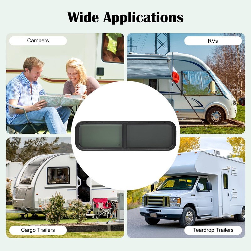 Horizontal Slider Window RV 42" W × 12" H Replacement