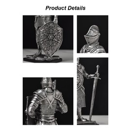 Fuwraixis Vintage Knight Sculpture, Spartan Warrior Statue, Medieval Knight Model, Creative Resin Craft, Living Room, Office, Desk, Entrance, Garden Decoration Decorations