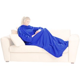 PEARL Fleece Blanket with Sleeves (Blue)