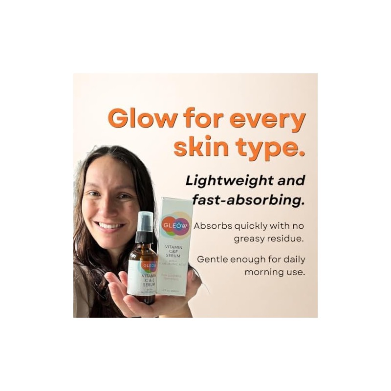 GLEOW- Fabricado en EE. UU. el suero de vitamina C