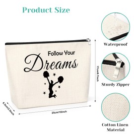 Cheer Team Gift for Women Makeup Bag Encouragement Gifts for Cheerleaders Graduation Gift for Cheerleader Cheer Coach Appreciation Gift Christmas Birthday Present for Cheer Mom Sister Travel Pouch