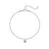 Wellike Silver Ankle Bracelets For Women Waterproof March Birthstone Anklets