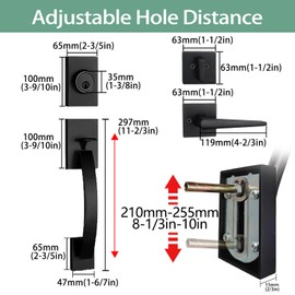 NEWBANG Matte Black Lever Handle for Single Front Door,Heavy Duty Handleset with Deadbolt for Offices or Entry Entrance, MDHST2017DB-BR