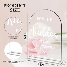 Wedding Sign，For The Kiddos Wedding Sign, Weddings Supplies 5x7 Inch, Kids Wedding Activities Acrylic Plaque, Please Help Yourself Sign, Wedding Signs for Ceremony And Reception decorative-signs258