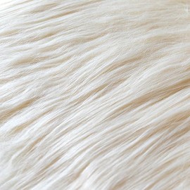 Qidkeo Faux Fur Fabric for Crafts, Gnomes, Animal Costumes, Cushions, Decorations Ivory 20x20in