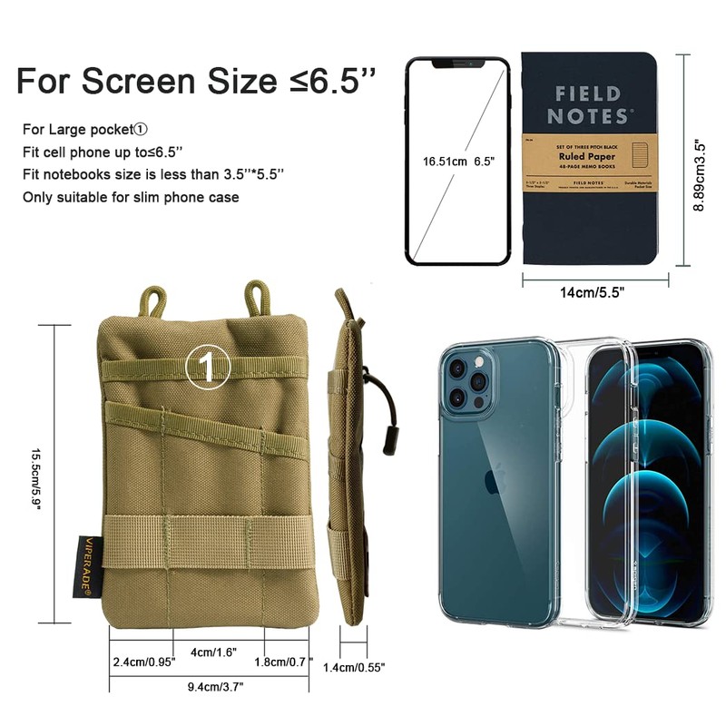 VIPERADE VE1 EDC Tool Pocket Organizer,Small EDC Pouch with 5