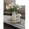 Beferr White Tulips Artificial Flowers 18Pcs Faux Tulip Real Touch