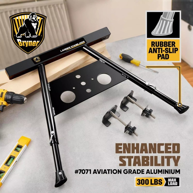 Bryner Ladder Stabilizer for Roof Gutter Ladder Standoff for Roof