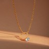 LADYGD Birthstone Necklace for Women 14K Gold Plated Cirlle Pendant