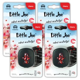 Little Joe Membrane Car Air Freshener, 45-Day Long-Lasting Fragrance, Scented Vent Clip for Car Interior Home & Office - 4 Pack Cherry